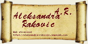 Aleksandra Raković vizit kartica